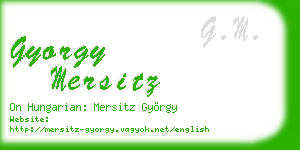 gyorgy mersitz business card